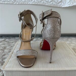 Christian Louboutin Metallic Strappy Stiletto Sandals
